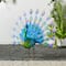 Glitzhome® 28.75" Metal Tail Spread Peacock Garden Statue with Stakes